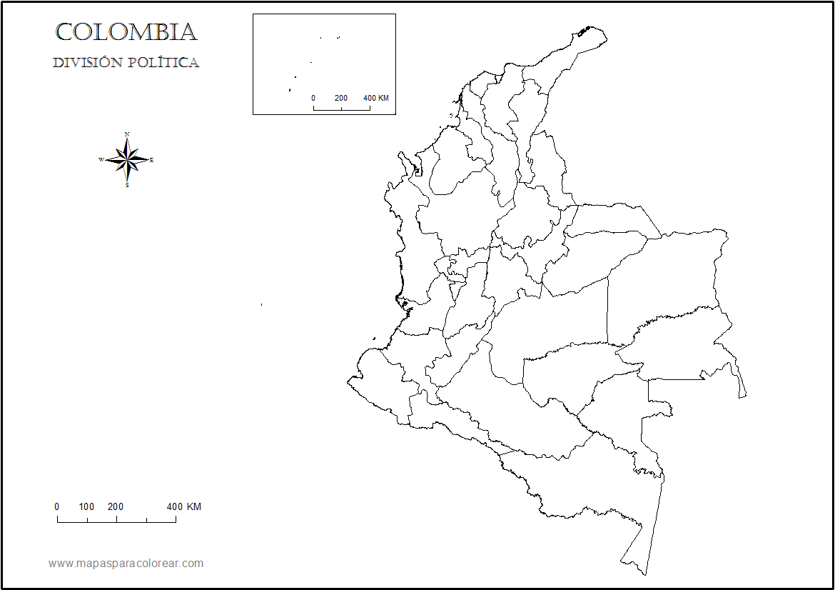 Mapas De Colombia Para Colorear