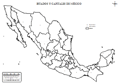 estado de mexico mapa sin nombres