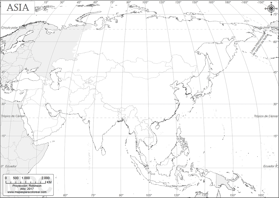 Mapa Politico De Asia Para Imprimir Mapa De Paises De Asia Freemap