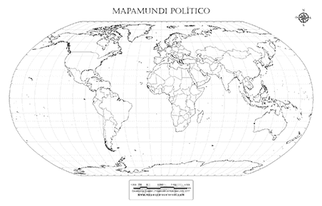 mapa mundi en blanco